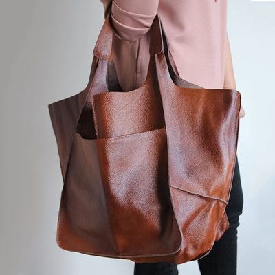 Bags European and American Retro 2026 New Style Simple Large Bag Soft Leather La