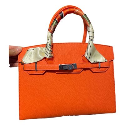 Bags Lychee-Patterned Handbag with Silk Scarf, Platinum Bag, 2026 New Model, Lar