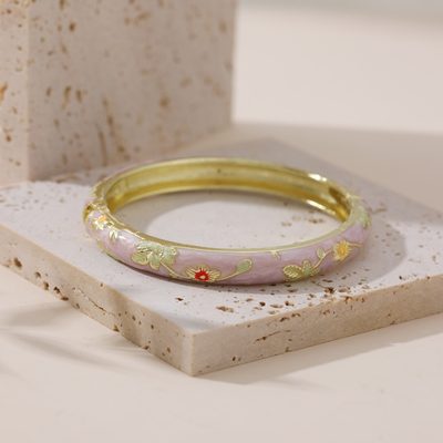 Jewelry Chinese Style Supply Retro Circle Earrings Colorfulful Flowers Oil Dripp