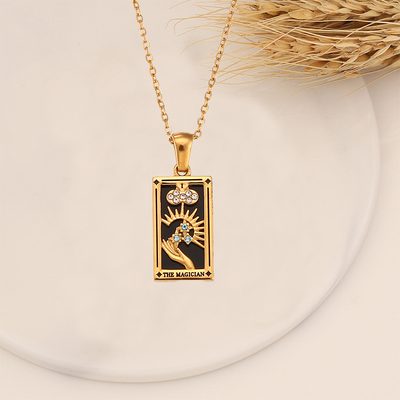 Jewelry European and American Hot Selling Electroplated Real Gold Retro Tarot Ca
