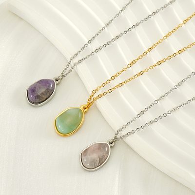 Jewelry European and American Fashion Simple Irregular Natural Stone Necklace fo