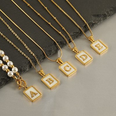 Jewelry European and American fashion cross-border stainless steel English lette