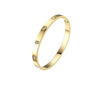 Japanese and Korean Fine Craftsmanship Rose Gold Titanium Steel Bracelet for Wom