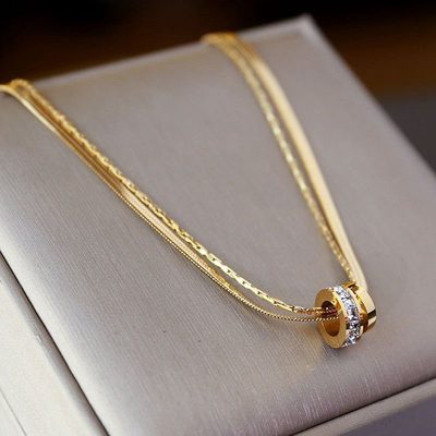 Jewelry Japanese and Korean Hot-Selling Titanium Steel Non-Fading Double-Layer S
