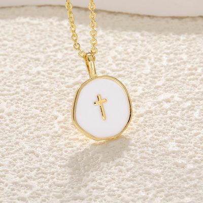 Jewelry Oil-Drip Heart Necklace with Flowers, Moon, Stars, Cross, and Eye Design