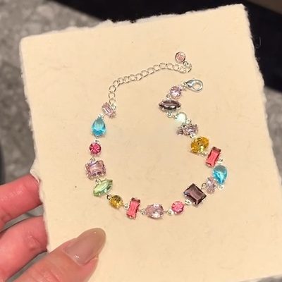 Real Gold Electroplated Zircon Sun Love Bracelet Niche Sweet All-match Bracelet