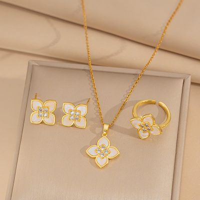Jewelry [suit] high quality Temperament Light Luxury Zirconium Heavy Industry Re