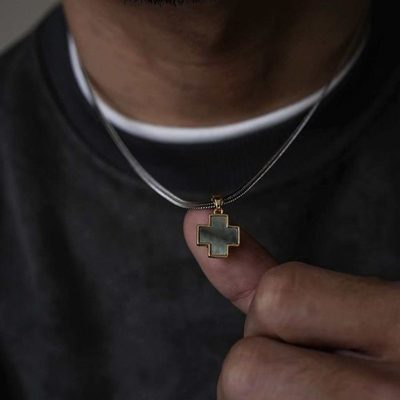 Jewelry Cross Titanium Steel Color-free Necklace Men's Light Luxury Hip Hop Punk