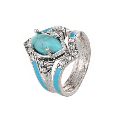 wish New Jewelry European and American Cross-border ins Creative Retro Turquoise