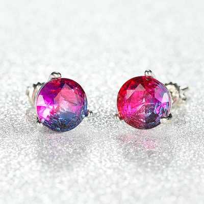 Jewelry Cross-border wish hot sale platinum 8mm colorful diamond spiral three-cl