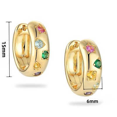 Jewelry Zircon Earrings with a Light Luxury Feel, Multi-Sided Design with Inlaid