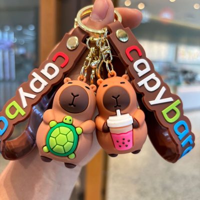 Keychains 50 Capibalafo Water Guinea Pig Large Doll Keychain Pendant Capybara Ki