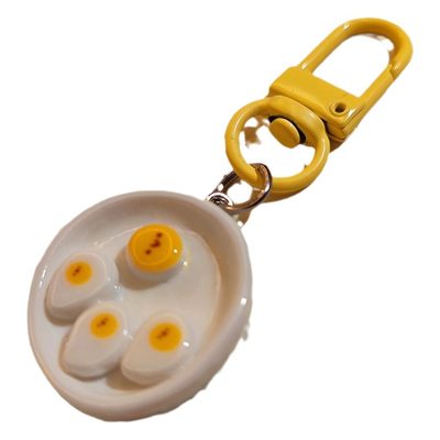 Keychains 913 Cute Breakfast Plate Pendant Fun Simulation Food Play Keychain Gir