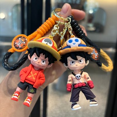 Keychains Cartoon Fashion One Piece Keychain Pendant PVC Doll Key Chain Car Bag 