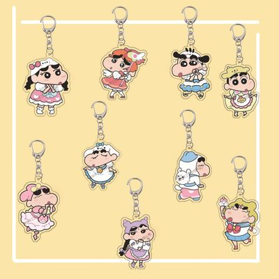 Keychains Crayon Small New Double-Sided Keychain Cute Cartoon Book Bag Pendant T
