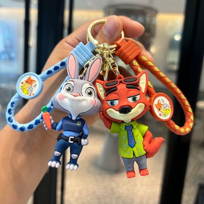 Keychains Cross-border crazy animal city key chain pendant cute Judy Nick key ch