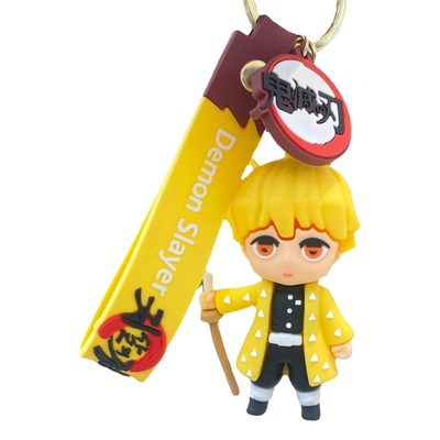 Keychains New creative cartoon ghost kill blade key chain animation car key pend