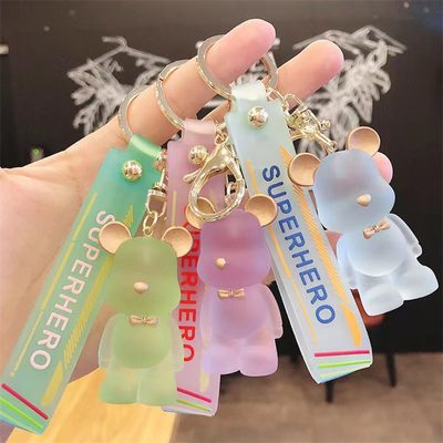 Keychains Creative diamond doll jelly bear keychain exquisite car Diamond key ch