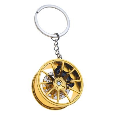 Keychains Creative Gift Car Modified Wheel Hub Metal Keychain Turbocharged Adver