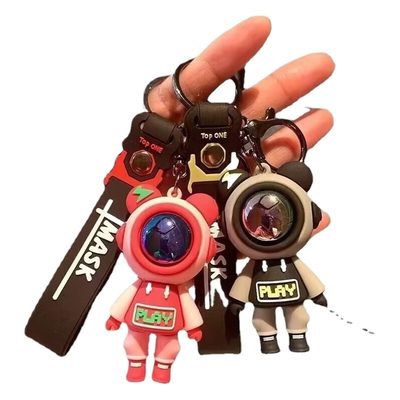 Keychains Creative lightning bear keychain student schoolbag pendant car keychai