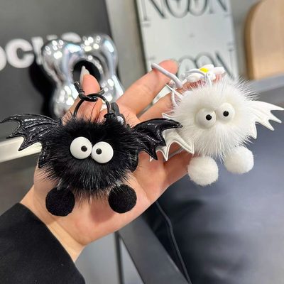 Keychains Halloween Imitation Mink Fur Little Devil Bag Pendant Ins Plush Fur Ba