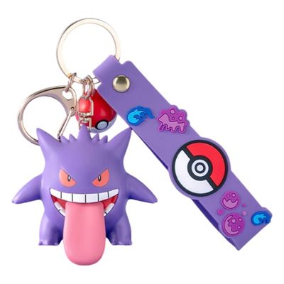 Keychains Pok��mon Keychain Cartoon Pikachu and Psyduck Plush Pendant Car Keyrin