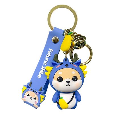 Keychains New Year Cartoon Twelve Zodiac Horse Silicone Keychain Creative Zodiac