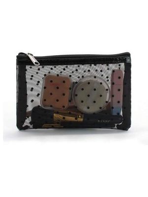 Ins Nylon Mesh Flocked Large Heart-Shaped Toiletry Storage Portable Capacity Mak