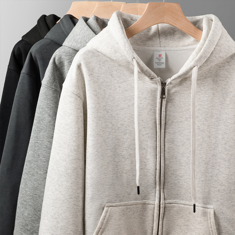 Mens Clothing 2025 Streetwear Zip-Up Hoodie Jacket Loose Fit Unisex Men Women Cu