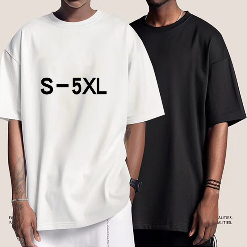 Mens Clothing Bestseller EU/US 230G Pure Cotton Crew Neck T-Shirt Cross-Border M