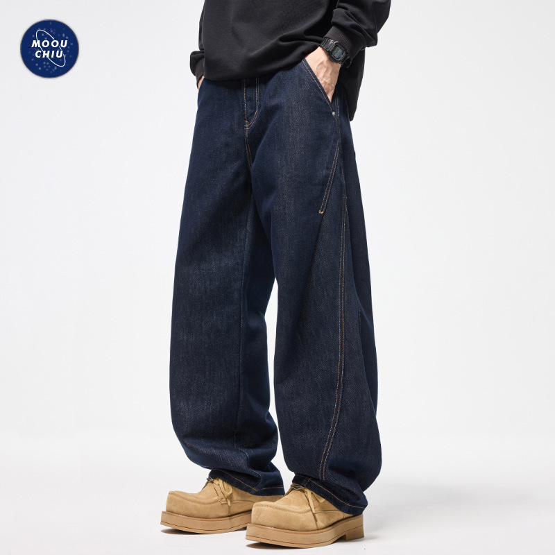 Mens Clothing Muqiu Men's Clothing 2026 American Streetwear Curved-Blade Jeans M