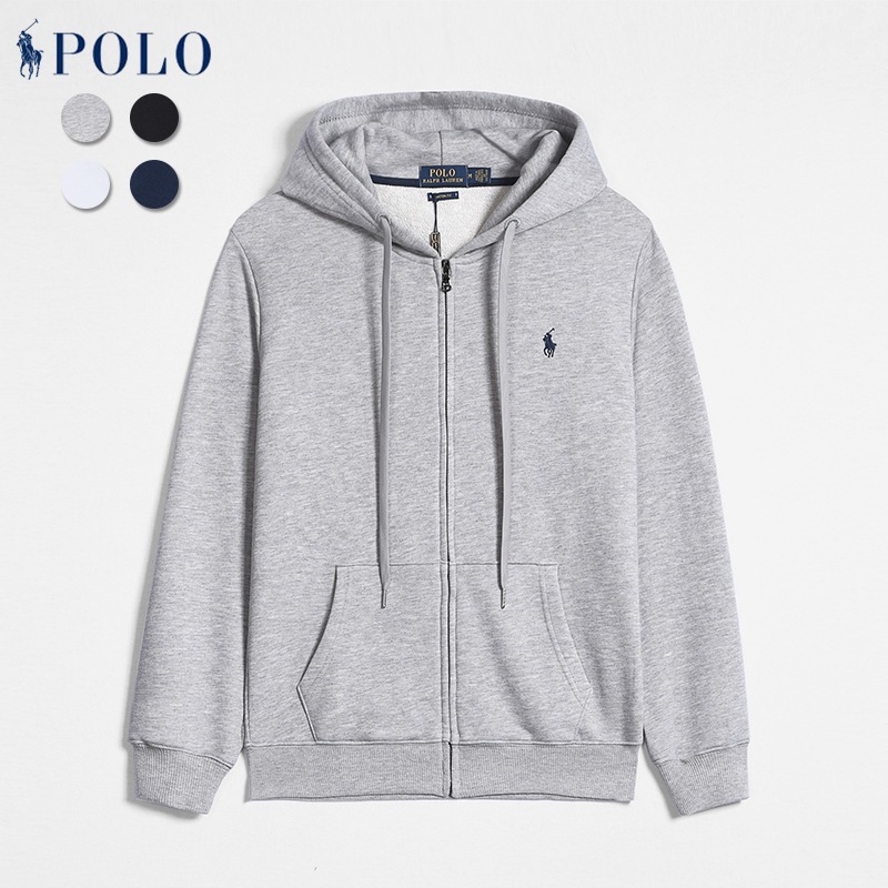 Mens Clothing Spring Autumn RL Small Pony Logo Hoodie Men Fleece Zip Up Hooded J