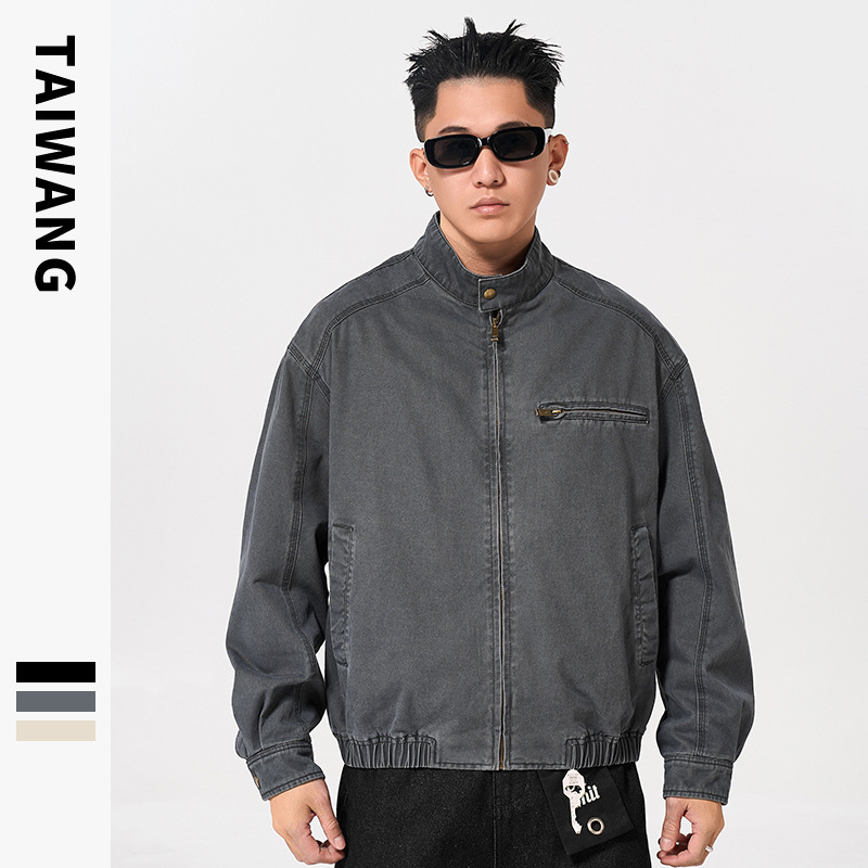 Mens Clothing TaiWang Men's Clothing Fashion Drop Shoulder Loose Jacket 2026 New