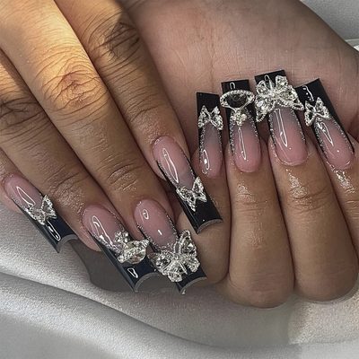 Nail Art European and American Long Tube Press-On Nails, French Style Nails, But