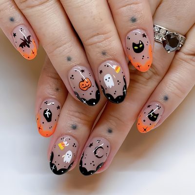 Nail Art Fashionable European and American ins Style Round Head Almond Nails Col