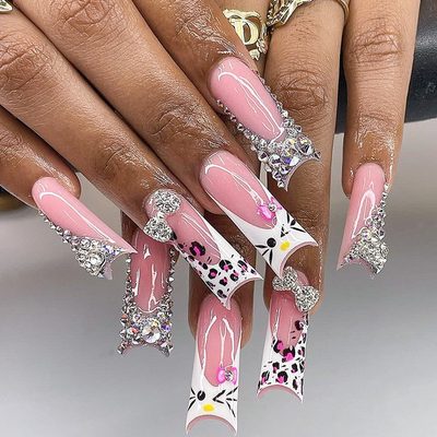 Cross-border Hand-worn Nail Piece Pure Hand-made Nail Art Short Electroplated Re