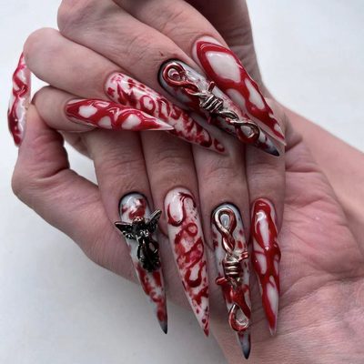 Nail Art Le Fan European and American Cross-Border Halloween Press-On Nails, Fre