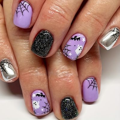 Nail Art Wear a glitter French nail patch short nail fake nails cross-border for
