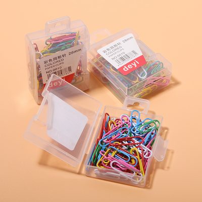 Office Supplies Cross-Border Colorful Plastic-Coated Paper Clips in Macaron Colo