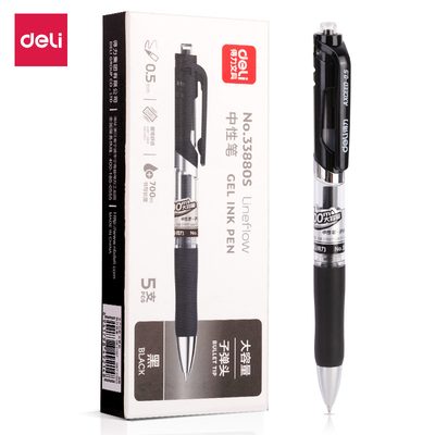 Office Supplies Deli S01 Retractable Gel Pen Office Pen 0.5mm Signature Pen Stud