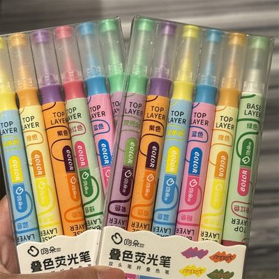 Office Supplies Kiss Duo Double-Headed Colorful Highlighter Pen for Students, Hi