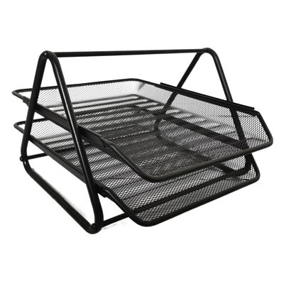 Office Supplies Barbed Wire Mesh Metal Three-Layer File Rack Data Tray Storage R