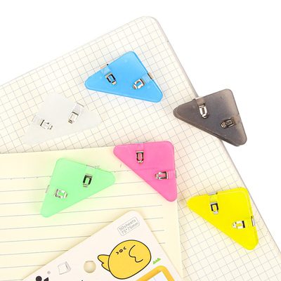Office Supplies Triangular Corner Clip File Folder Stationery Clip Fixed Clip Te