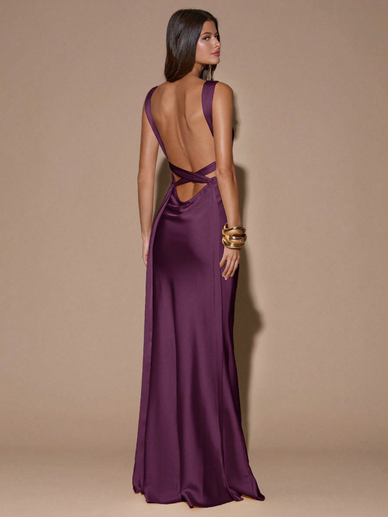 Plum Dresses European and American Dress 2025 Summer New Fashion Elegant Backles