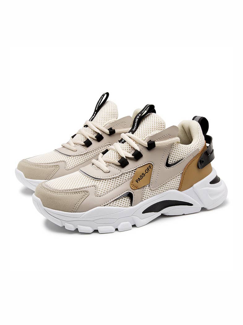 2025 summer new men's sports casual shoes mesh breathable men's sneaker dad shoe