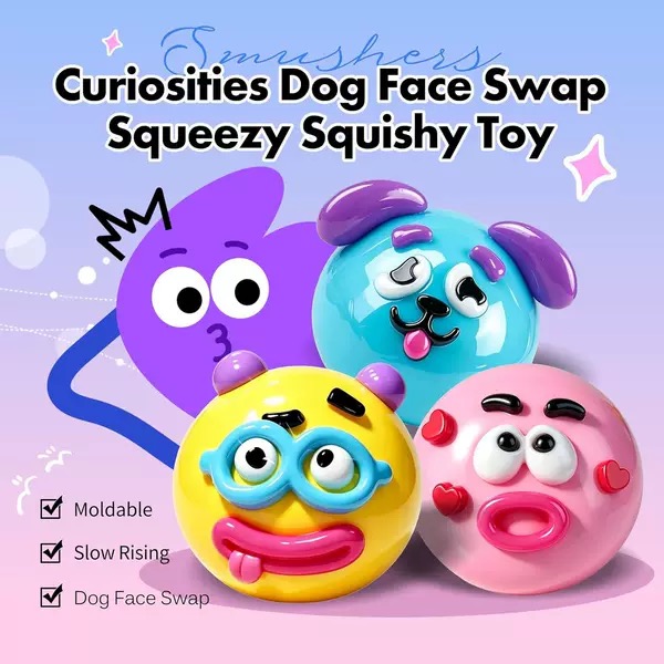 Stress-Relief Toys Cross-Border Amazon Hot-Selling Product Dog Face Swap Squishy