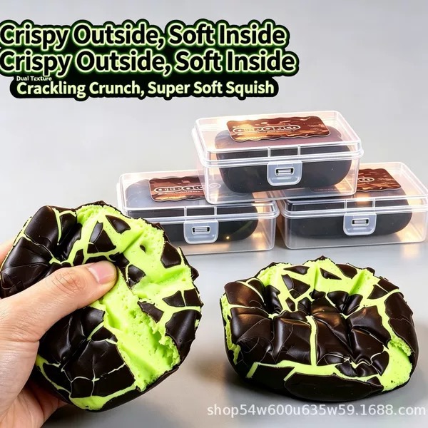 Stress-Relief Toys Cross-Border Popular Crispy Squishy Handmade Ball, Black Choc