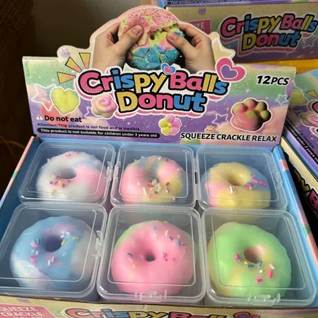 Stress-Relief Toys Simulated Food Toy Squishy Donut Cake with a Squishy Texture,
