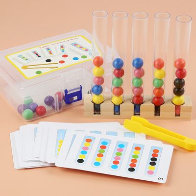 Children's Teaching Aids for Ages 3-6, Early Education Pom-Pom Clip Toys, Baby a