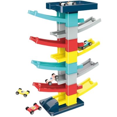 Toys Children's toy car multi-layer fun gliding track car parking lot pull back 